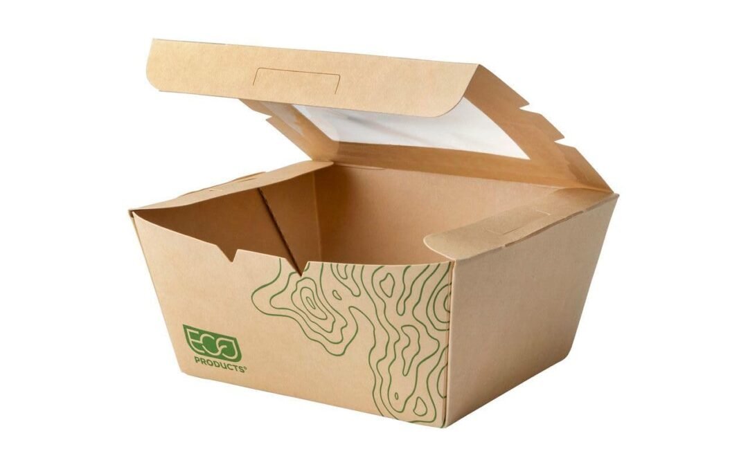 Wholesale OEM ODM ECO PRODUCTS Renewable & Compostable #1 Clear Top To Go Container, 26oz Capacity, Case of 200, Clear Top PLA Window, Meal Prep Lined Paper Food Box, FSC Mix Credit, No PFAS, BPI-Certified Factory & Supplier