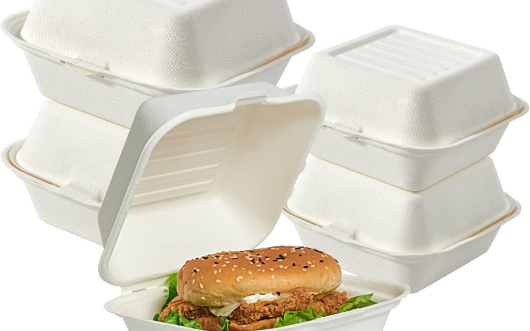 Wholesale OEM ODM ECOLipak 200 Pack Clamshell Take Out Food Containers, 100% Compostable Disposable To Go Containers,6 * 6 inch To Go Boxes for Salad, Cake,Sandwiches Factory & Supplier