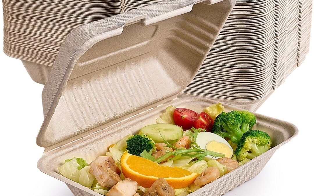 Wholesale OEM ODM ECOLipak 75 Pack Clamshell Take Out Food Containers, 100% Compostable To Go Containers Disposable, 9X6 inch Heavy-Duty To Go Boxes, Eco-Friendly Biodegradable To Go Containers For Food Factory & Supplier