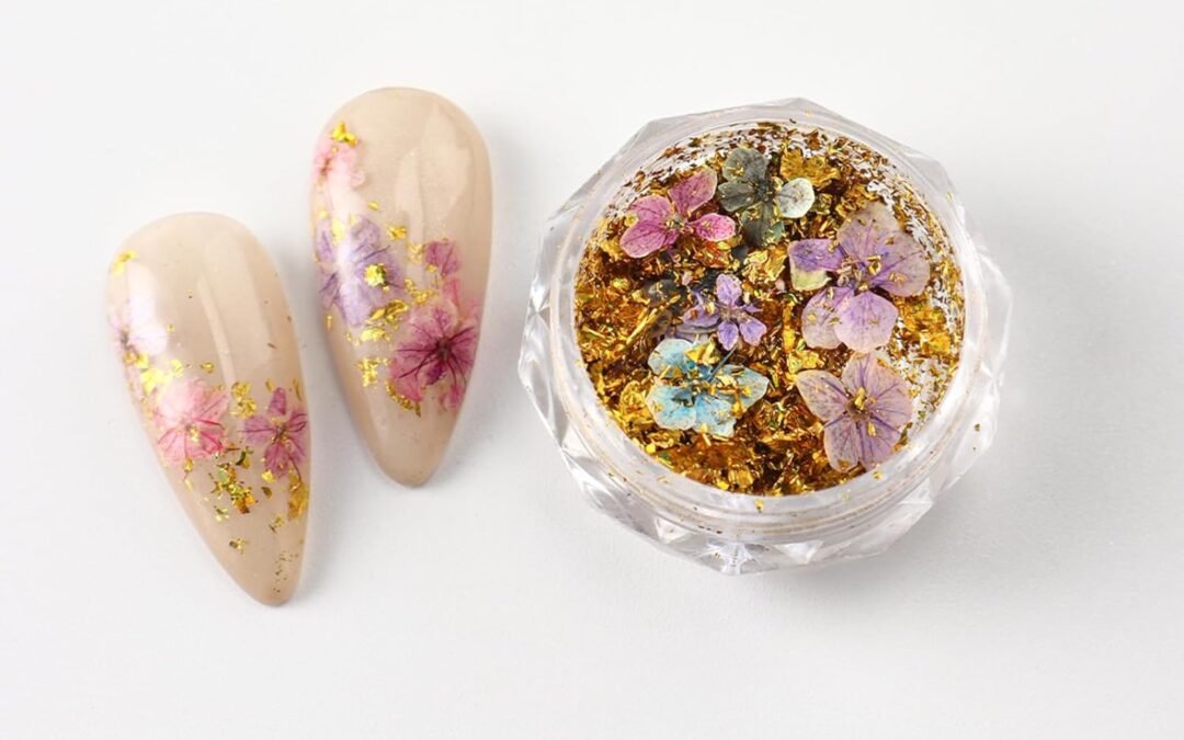 Wholesale OEM ODM Flower Nail Art Glitters Sequins Floral Nail Glitter Gold Foil Nail Stickers Flakes Nail Stickers Nail Art Sticker Decals 5D Exquisite Dried Flowers Pattern Nail Decoration Accessories 1 Round Box Factory & Supplier
