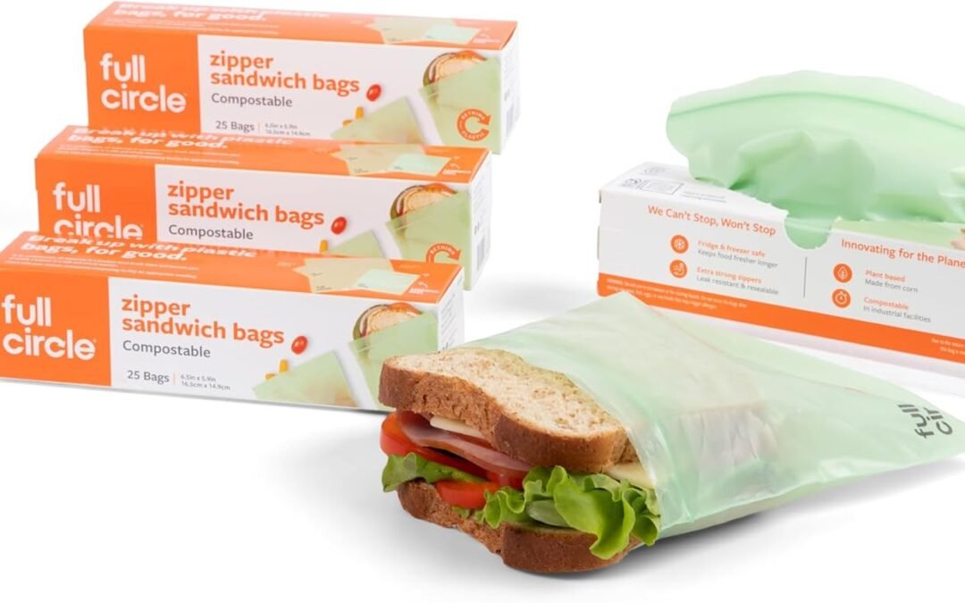 Wholesale OEM ODM Full Circle Compostable Bags – Sandwich Size, 100ct, 4 Boxes of 25 – Plant-Based, Leak-Resistant, Resealable Sandwich Bags Factory & Supplier