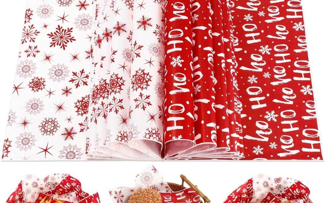 Wholesale OEM ODM Fumete 80 Pcs Christmas Wax Paper Sheets for Food Snowflake Hoho Wax Paper Wrapping Bulk Deli Parchment Baking Paper Sandwich Candy Cookies Waterproof Wrappers Oilproof Basket Liners Factory & Supplier