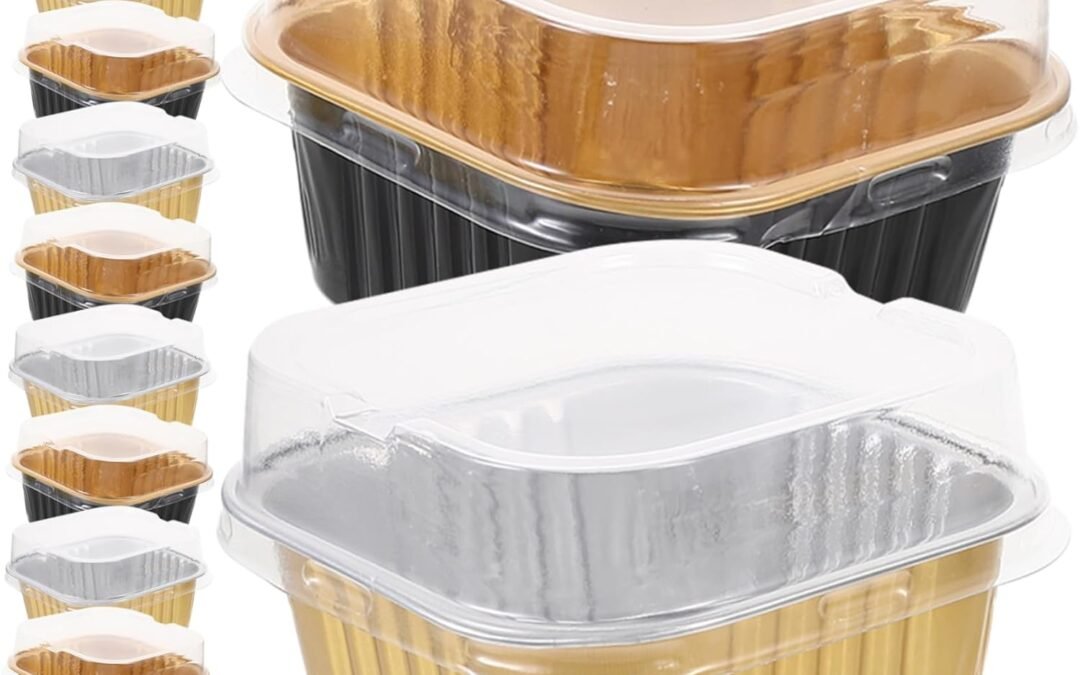 Wholesale OEM ODM GLEAVI 20Pcs Baking Foil Boxes Multi Function Cake Containers with Lids for Desserts Muffins and Snacks for Ovens Air Fryers and Parties Factory & Supplier