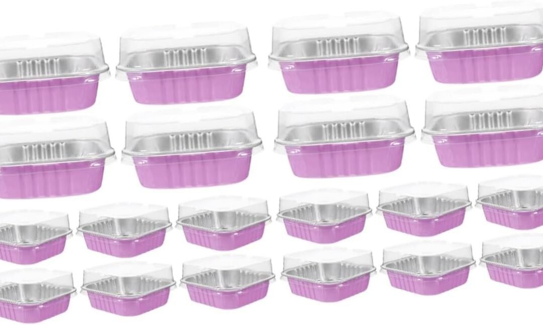 Wholesale OEM ODM GLEAVI 40 Sets Cupcake Baking Cups Box Cake Pans Lids Aluminum Foil Cake Box Lid Food Storage Party Supply Factory & Supplier