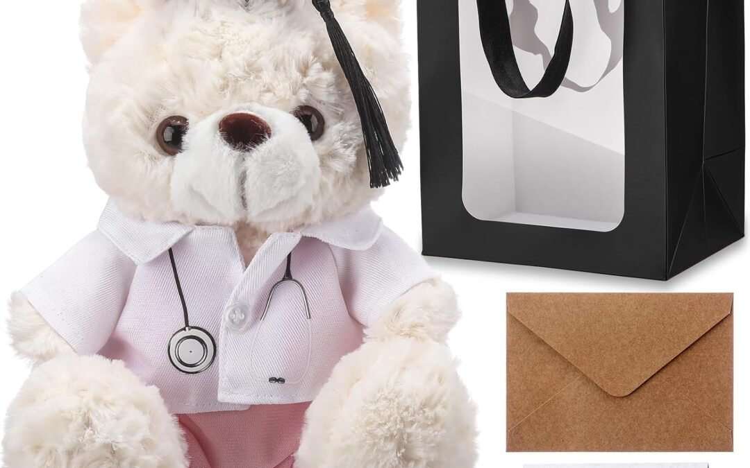 Wholesale OEM ODM Graduation Doctor Bear Stuffed Animal CNA Teddy Bear in Doctor Uniform and Graduation Cap with Card and Envelope Gifts for RN Med School Students Daughter Son(White and Pink) Factory & Supplier