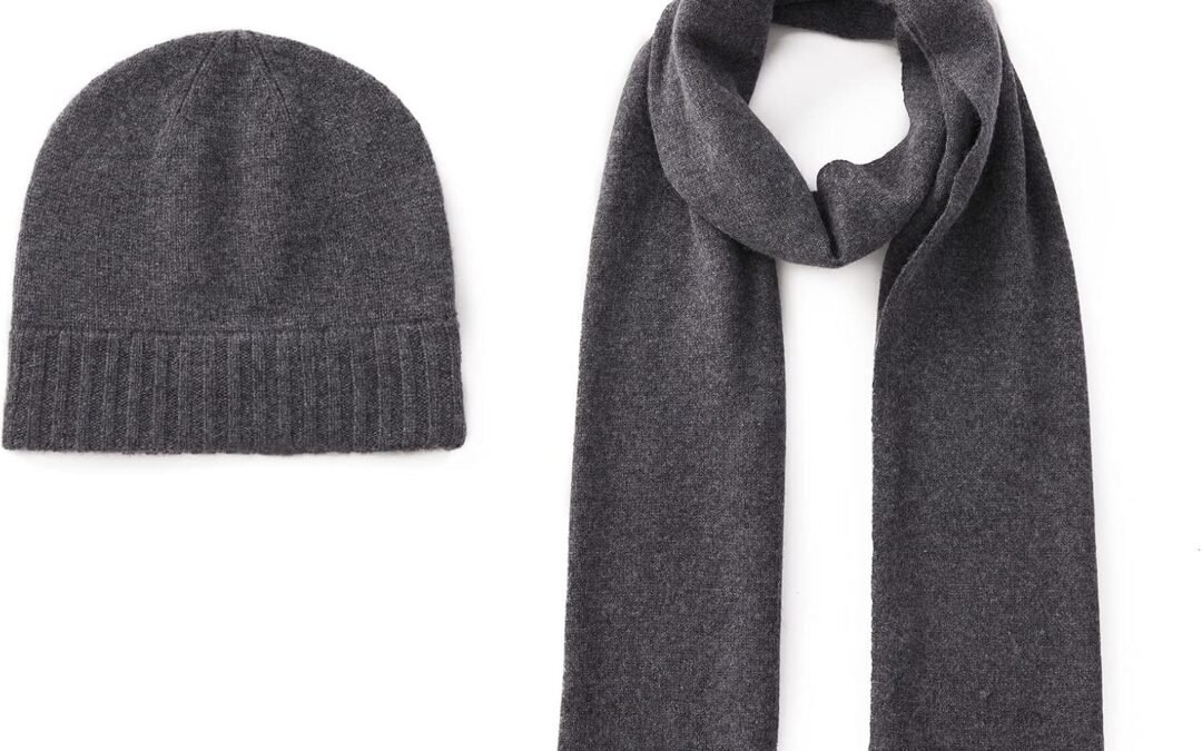 Wholesale OEM ODM GreenMount Women 100% Pure Cashmere Beanie Hat & Cashmere Scarf Set with Gift Box for Women Winter Plant Dyeing Factory & Supplier