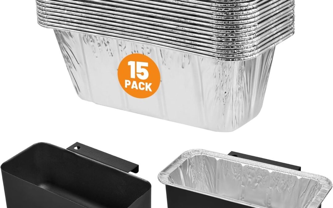 Wholesale OEM ODM Griddle Grease Catcher for Blackstone Griddles 17” 22” 28” 30” 36” with 15 Pack 5017 Grease Cup Liners, Aluminum Foil Drip Pan Liner Grill Grease Tray, Blackstone Griddle Replacement Factory & Supplier