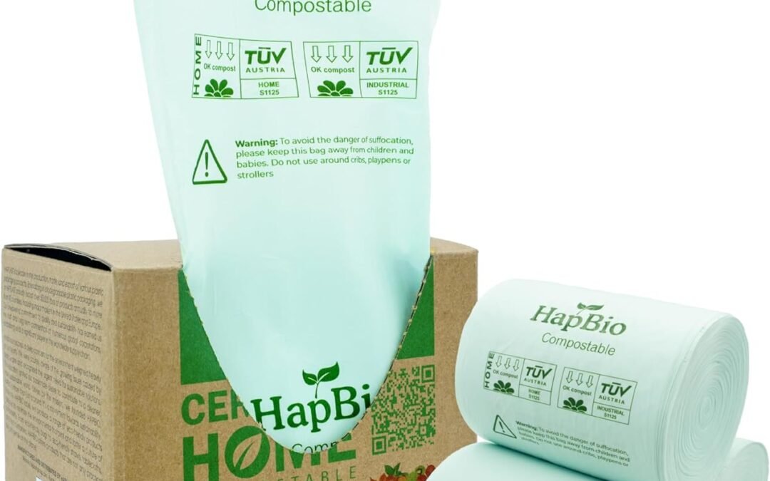 Wholesale OEM ODM HAPBIO Small Compostable Trash Bags 2.6 Gallon, 100 Count/Roll, 0.67 Mils, Pack 1, Unscented, Biodegradable Trash Bags, BPI OK Compost Home, Recycle Food Scrap Waste Bags for Countertop Bin, Kitchen Factory & Supplier