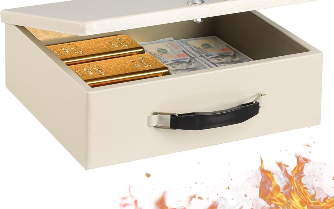 Wholesale OEM ODM KYODOLED Fireproof Document Box with Key Lock, Safe Storage Box for Valuables, Fire Resistance Security, Fireproof Lock Box for Passport, Cash, Tablet 13.2” x 11” x 4.13” Beige Factory & Supplier