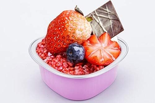 Keisen 3 2/5" 100ml 4oz 100/PK Heart Shape Disposable Aluminum Foil Cups for Muffin Pie Tart Quiche Round Bread Loaf Pan Oven Cupcake Baking Bake Utility Ramekin Cup (pink)