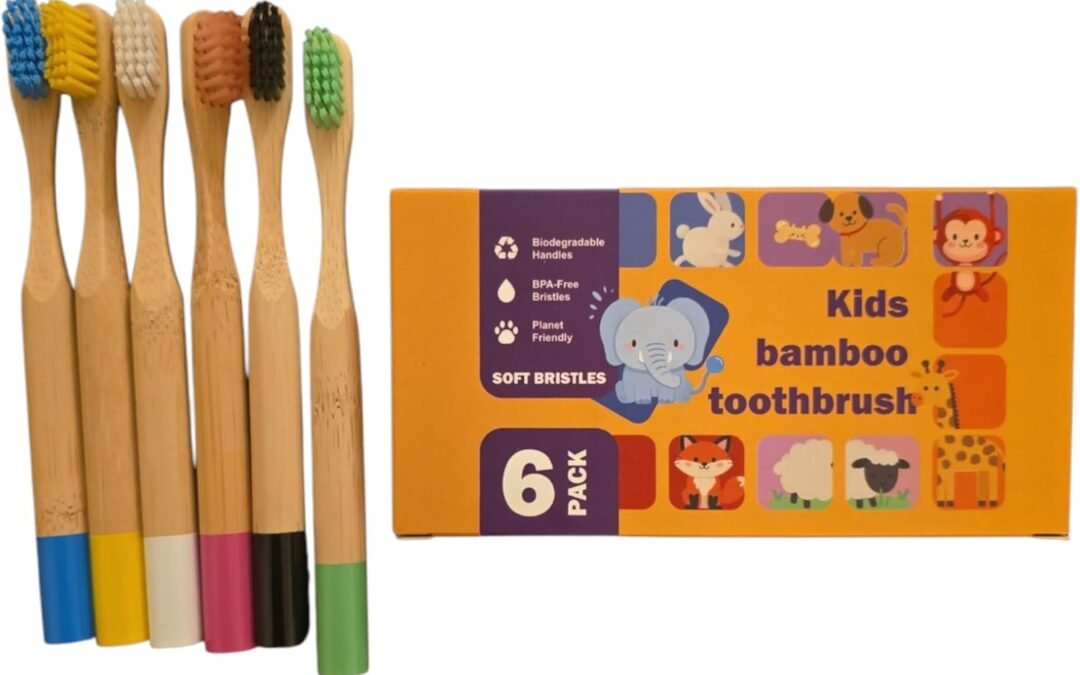 Wholesale OEM ODM Kids Bamboo Toothbrush (6-Pack) – Biodegradable Handles with Ultra-Soft Bamboo Fiber Bristles, 6 Vibrant Colors, BPA-Free, Gentle Oral Care, Sustainable Family Travel & Oral Hygiene Factory & Supplier