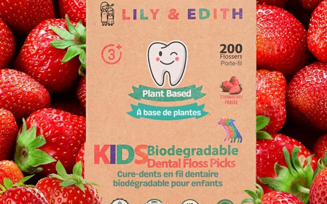 Wholesale OEM ODM LILY & EDITH Kids Plant Based Dental Floss Picks 200 Counts, Fluoride Free, Corn Starch Material, Chemical Free, Fun Animal Flossing Sticks, Ultra Sturdy Thread, Zero Waste Package (Strawberry) Factory & Supplier