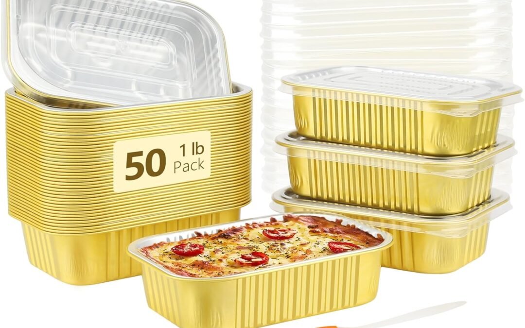 Wholesale OEM ODM LNYZQUS 1lb Small Foil Pans With PP Lids 50 Pack, 16oz Heavy Duty Aluminum Leftover Containers Holders,Disposable Baking Tins To Go Containers For Cooking Heating Storing Meal Prep Factory & Supplier