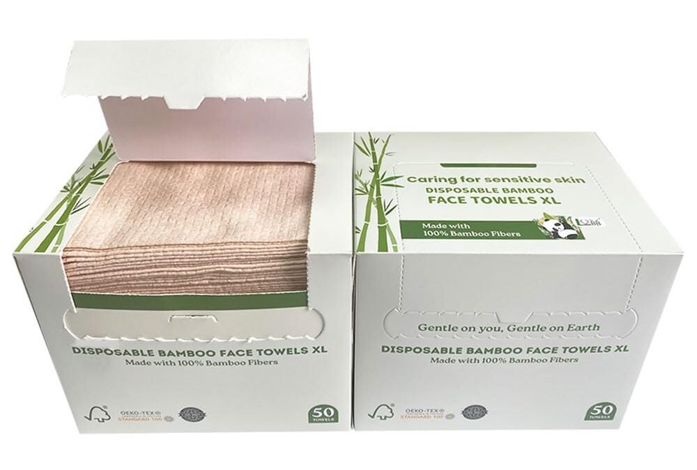 Wholesale OEM ODM LVBB 100% Bamboo Viscose Disposable Face Towels, Biodegradable Face Towelettes,Dry Makeup Remover Wipes,Super Soft Skin Care Towels Disposable, XL,50 Count/Box (Pack of 2) Factory & Supplier