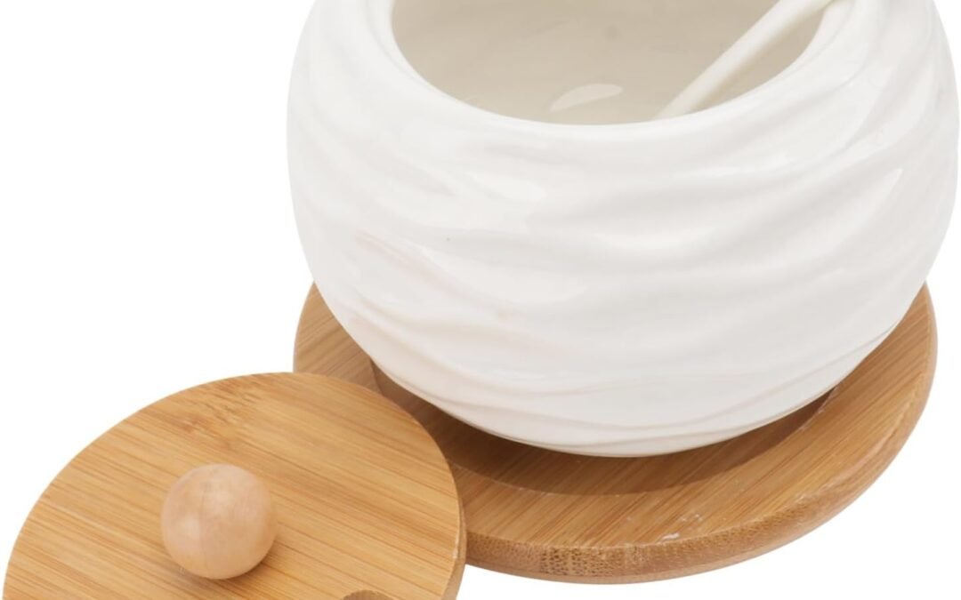 Wholesale OEM ODM MAGICLULU 1Set Delicate Ceramic Spice Storage Box with Tray and Spoon Condiment Jar for Salt Sugar and Spices Kitchen Organizer for Home Cooking Factory & Supplier