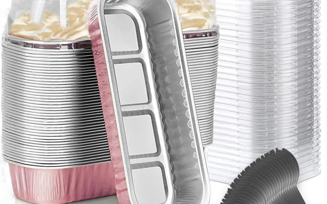 Wholesale OEM ODM Mini Loaf Baking Pans with Lids and Spoons (50 Pack, 6.8oz) Rectangle Aluminum Foil Baking Pans Tins Containers – Cupcake Containers Wrappers Cheesecake Creme Brulee Ramekins Factory & Supplier