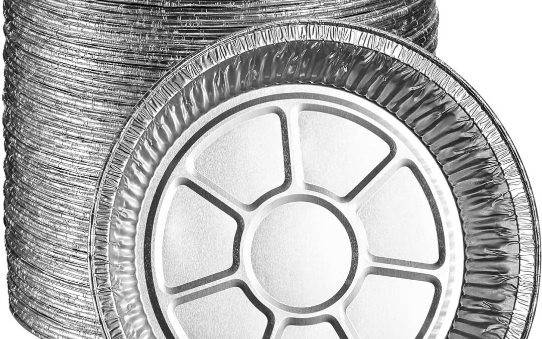 Wholesale OEM ODM MontoPack 9” Aluminum Foil Pie Pans | Round Disposable Containers with Angled Walls for Tart Baking, Storing, Serving & Reheating | Freezer and Oven Safe, Recyclable | 50-Pack of Cake Tins Factory & Supplier
