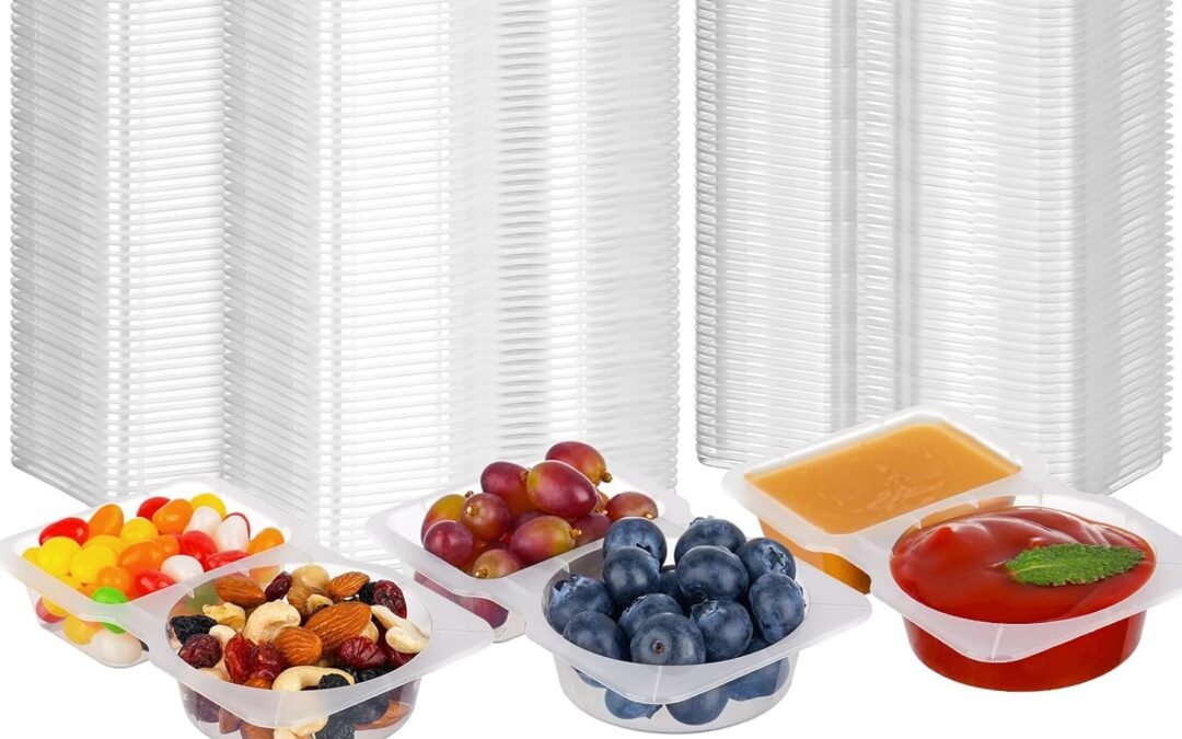 Wholesale OEM ODM NiHome 100PCS Disposable Double Compartment Condiment Containers with Secure Leak-Proof Lids & Transparent Spoons, Portable Seasoning Storage for Picnics, Lunch Boxes, Travel, Food Safe PP5 Plastic Factory & Supplier