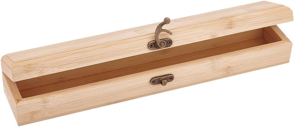 Wholesale OEM ODM OLYCRAFT Unfinished Wooden Box – 12×2.2×1.8 Inch Rectangular Pencil Bamboo Storage Box with Hinged Lid and Front Clasp for Crafting and Making Factory & Supplier