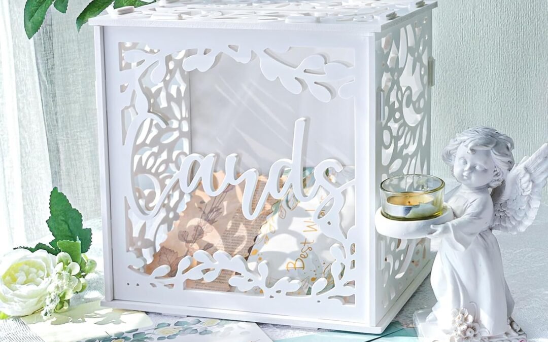 Wholesale OEM ODM OurWarm Wedding Card Box for Reception, PVC Gift Card Holder with Acrylic Window, Rustic White Envelope Money Box for Wedding Graduation Party 2025 Birthday Baby Shower Party Decorations Factory & Supplier