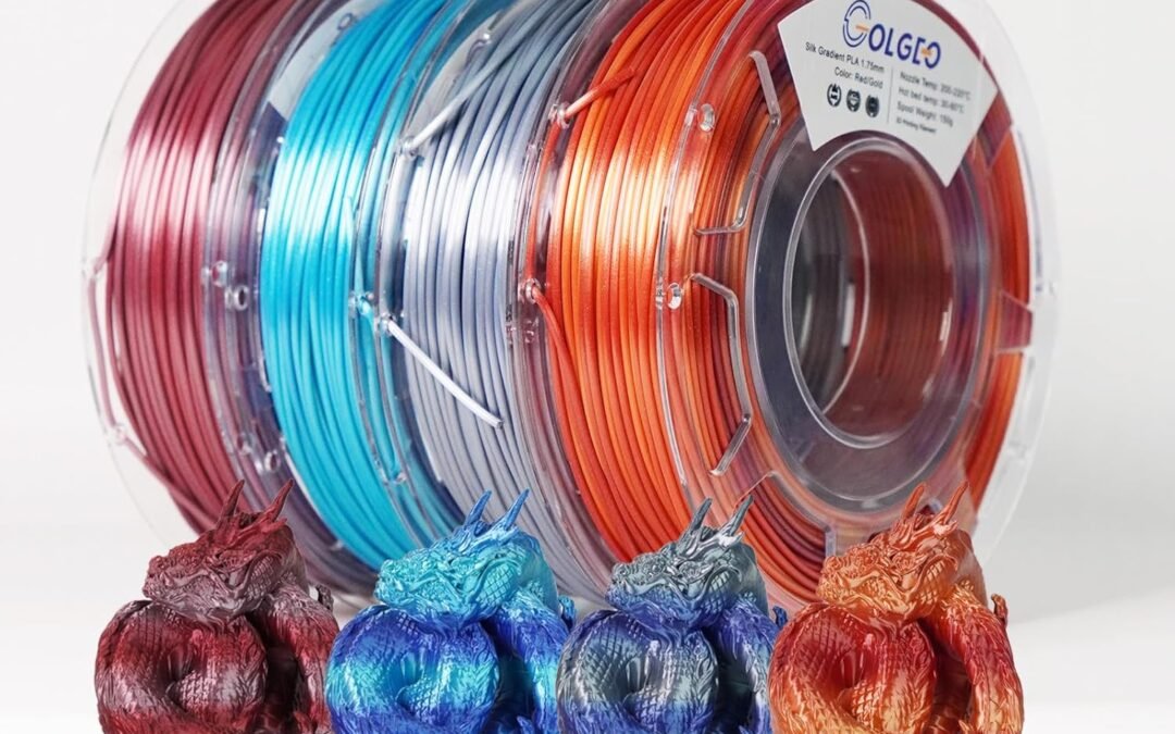 Wholesale OEM ODM PLA 3D Printer Filament, Silk Shiny PLA Filament 1.75mm, Sparkle Silk PLA (4 Pack Dual Color in One, 4x200g) Factory & Supplier