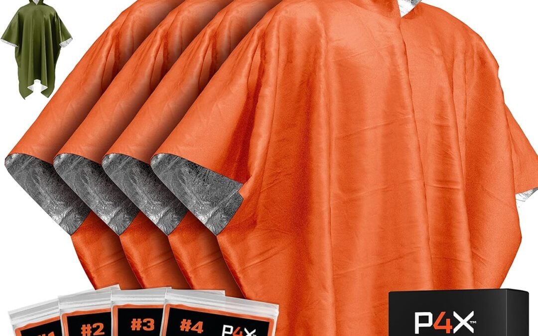 Wholesale OEM ODM PREPARED4X Emergency Poncho and Mylar Blanket Liner – Heavey Duty, Waterproof, Wind-Resistant Green Outdoor Rain Poncho for Camping and Car Emergencies – 4 Pack (Orange) Factory & Supplier