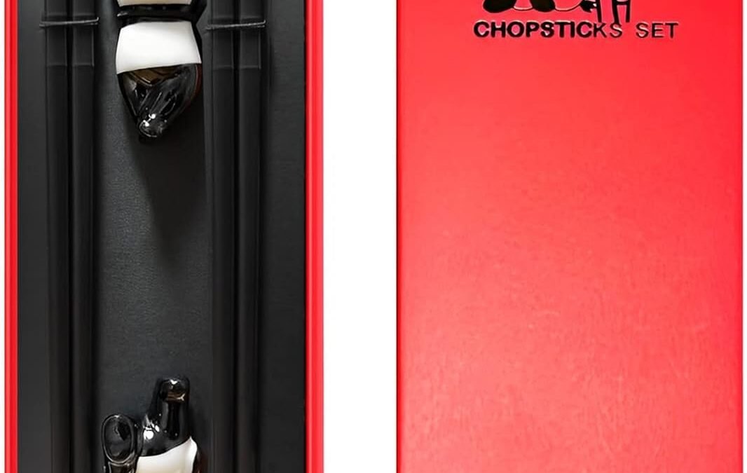 Wholesale OEM ODM Panda Chopsticks With Rest Gift Set- Dishwasher Safe Reusable Fiber Glass Chopsticks & Porcelain Cute Panda Chopstick Holder, Non-slip Chinese Japanese Style (2PC Black) Factory & Supplier
