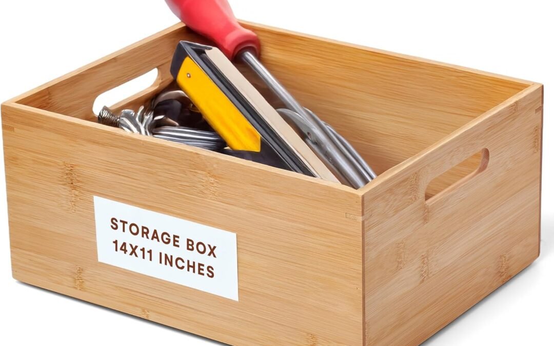 Wholesale OEM ODM Prosumer’s Choice Bamboo Storage Box – Wood Crate – Bamboo Box Storage for Kitchen, Living Room, Office – Arts & Crafts Container Caddy Basket – Home Decor & Organization Accessories 14″L x 11″W x 6″H Factory & Supplier