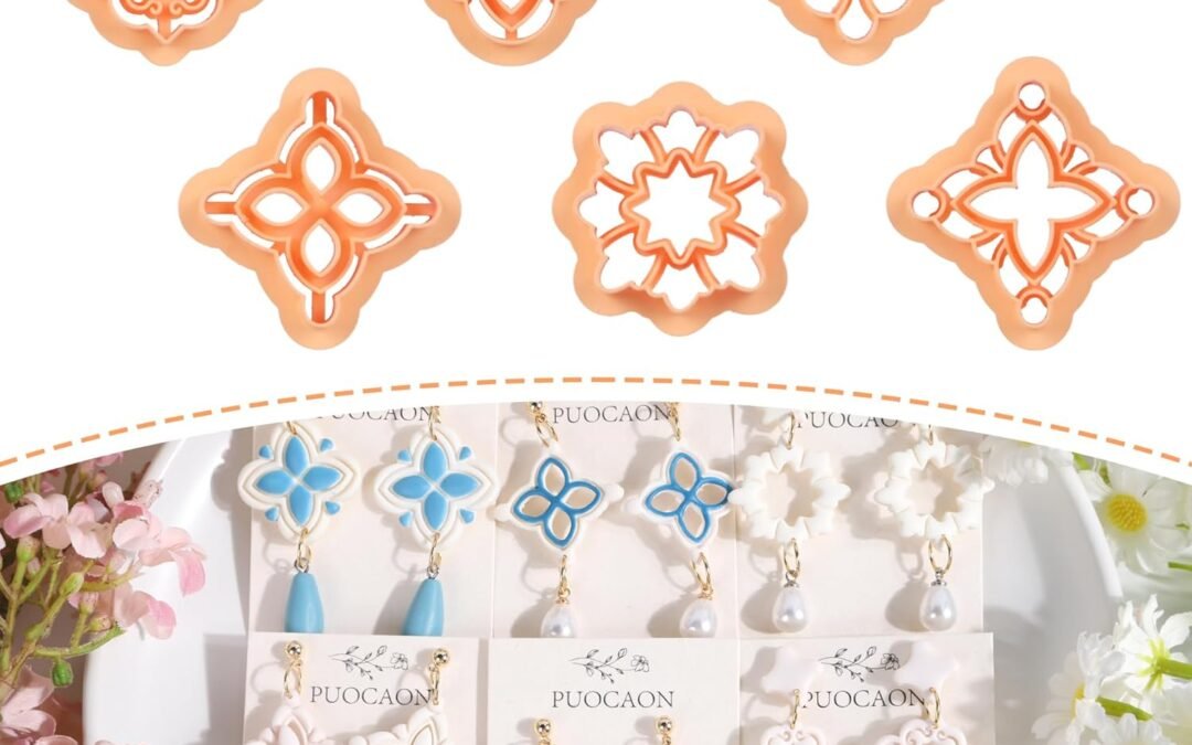 Wholesale OEM ODM Puocaon Mediterranean Tile Clay Cutters – 6 Pcs Santorini Spanish Tile Polymer Clay Cutters for Jewelry, Talavera Tile Inspired Clay Cutters for Earrings Design Factory & Supplier