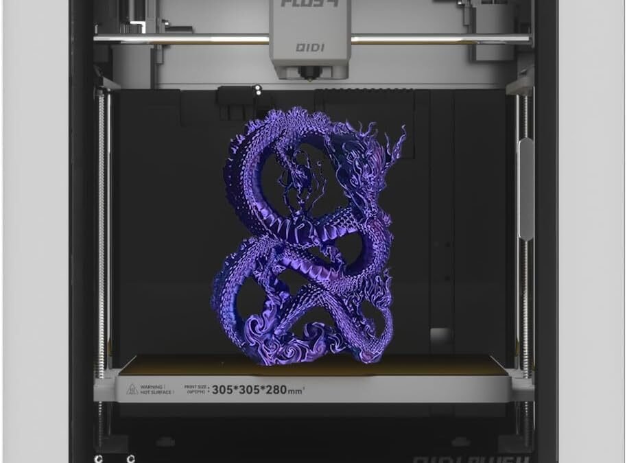 Wholesale OEM ODM QIDI PLUS4 3D Printer, Max 600mm/s High-Speed Printing, 65℃ Chamber Heat, Fully Auto Leveling, 370°C Direct Extruder with Integrated Nozzle, Support PPS-CF Filaments, Large Print Size 12″x12″x11″ Factory & Supplier
