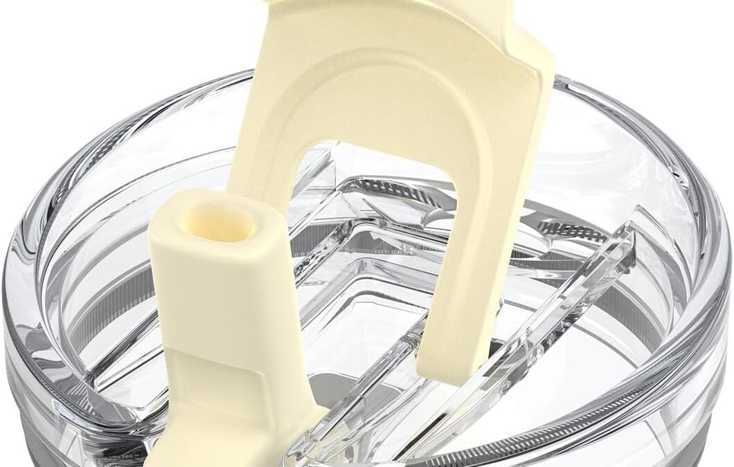 Wholesale OEM ODM Replacement Lid for Tumblers, 2-in-1 Flip Straw Spout Lid, Press-In Lid, Fits Tronco 32 oz 42 oz Glass Tumblers with Handle, Cream Factory & Supplier