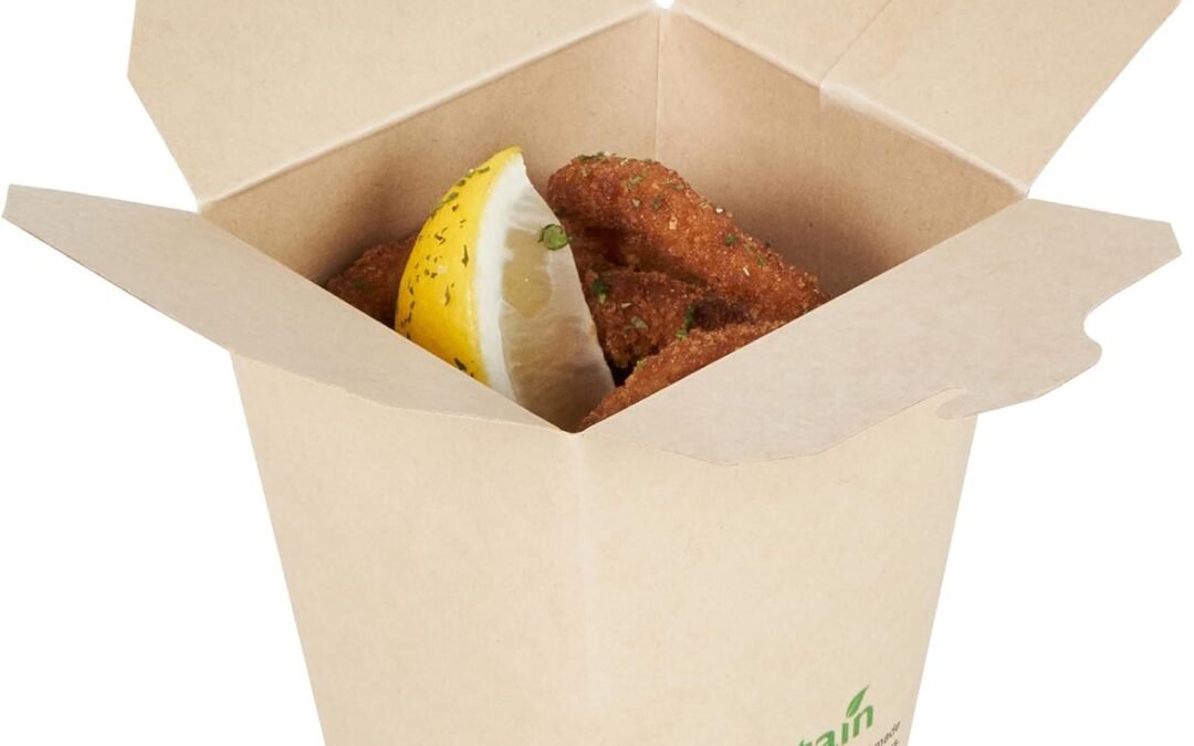 Wholesale OEM ODM Restaurantware Sustain 16 Ounce Sturdy Paper Take Out Boxes, 50 Disposable Take Out Food Containers – With PLA lining, Compostable, Bamboo Paper Containers, Built-In Tab-Lock Cover, Greaseproof Factory & Supplier