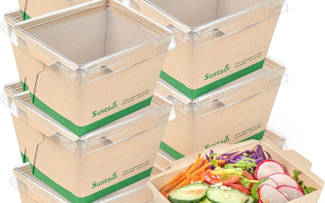 Wholesale OEM ODM Restaurantware-Sustain 17 Ounce Sturdy Paper Take Out Boxes, 50 Disposable Take Out Food Containers – With PLA lining, Lids Sold Separately, Bamboo Paper Containers, Compostable, Click-Lock Design Factory & Supplier