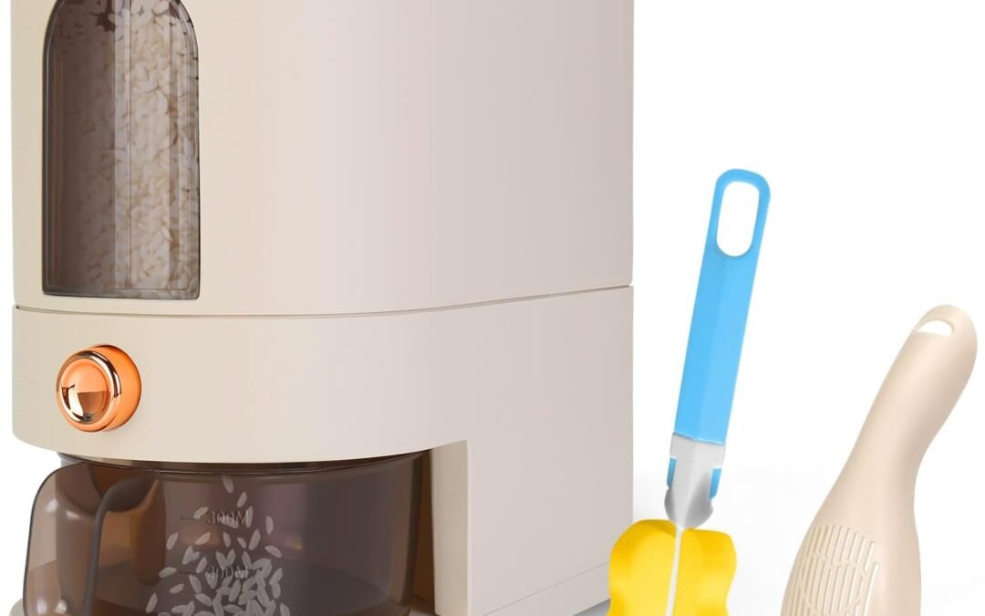 Wholesale OEM ODM Rice Dispenser, 12 Lbs Rice Container with Measuring Cup, Upgraded Built-in Fresh Box, Moisture Proof Cereal Dispenser Storage with Lids for Home Kitchen Pantry Rice Corn (12 Lbs, Cream White) Factory & Supplier