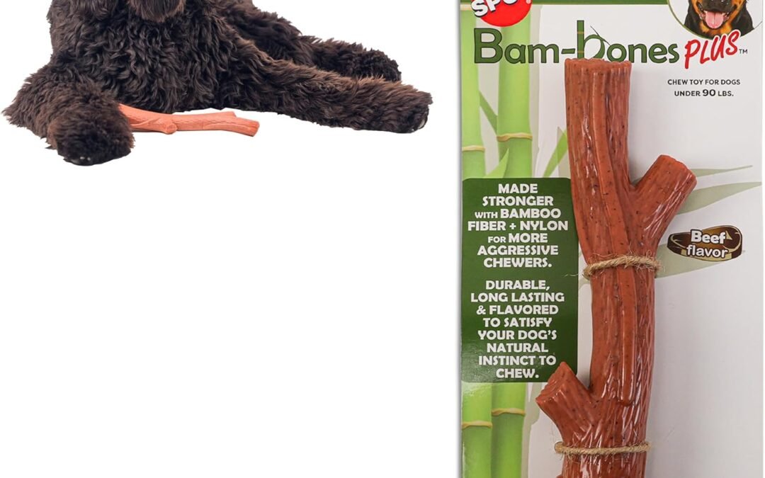 Wholesale OEM ODM SPOT Bam-Bones Plus Branch -Bamboo Fiber & Nylon, Durable Long Lasting Dog Chew for Aggressive Chewers – Great Toy for Adult Dogs & Teething Puppies Under 90lbs, Non-Splintering, 9.5in, Beef Flavor Factory & Supplier
