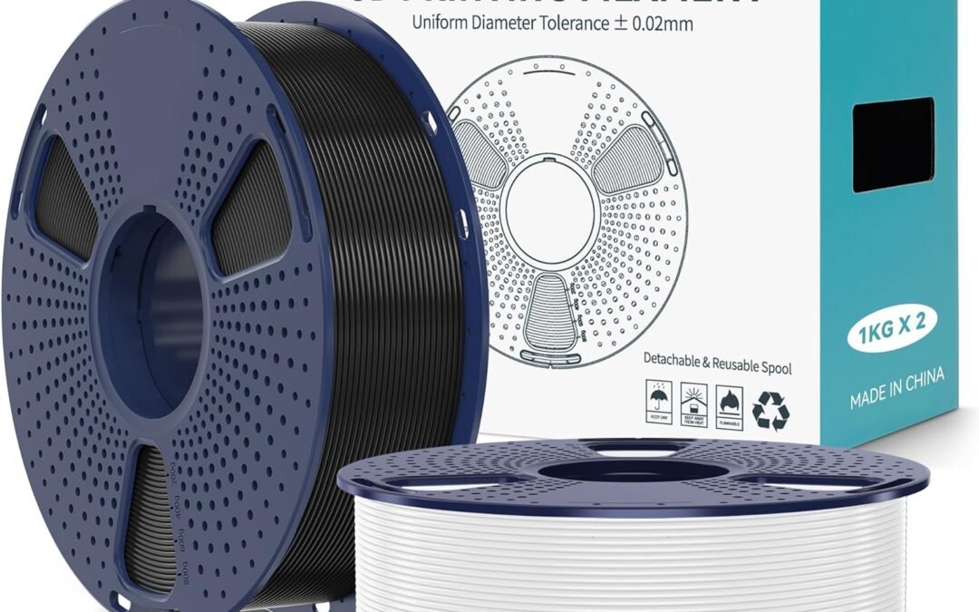 Wholesale OEM ODM SUNLU PLA+2.0 3D Printer Filament 2KG, Upgrade PLA+ Filament 1.75mm, Tougher and Stronger, Dimensional Accuracy +/-0.02mm, 1KG per Spool, 2 Pack, 2KG Total, Black+White Factory & Supplier