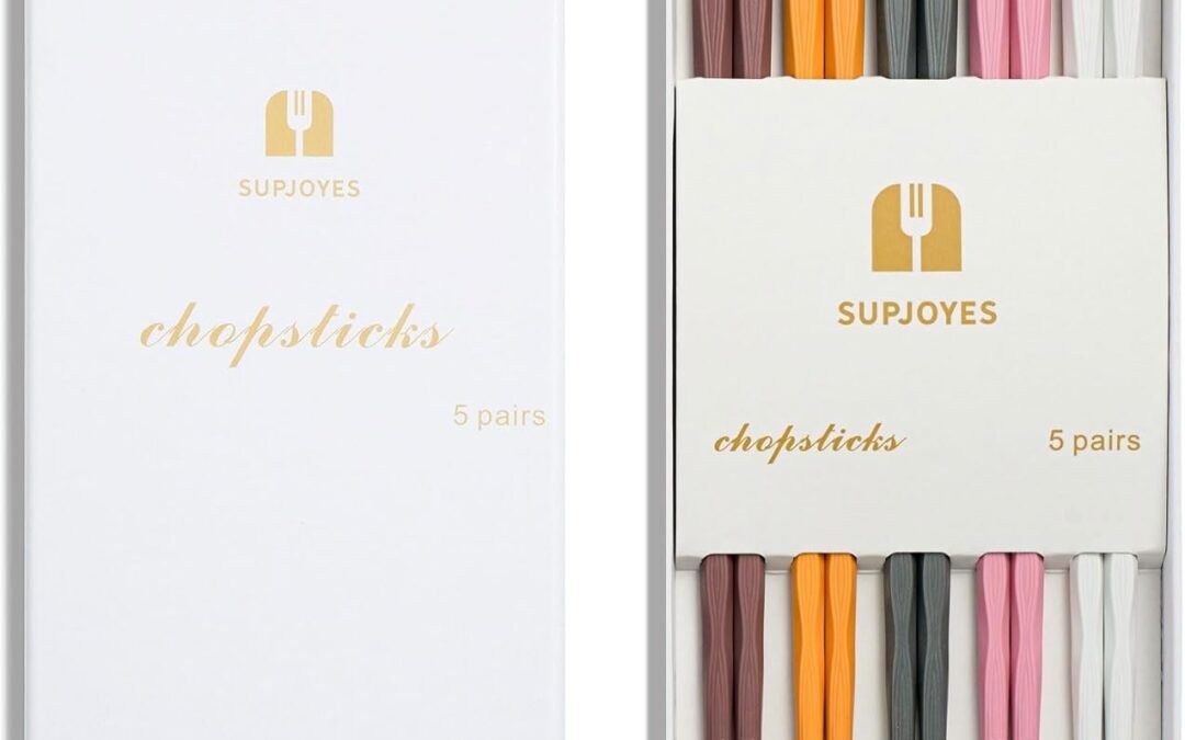 Wholesale OEM ODM SUPJOYES 5 Pairs Reusable Chopsticks, Multicolor Fiberglass Chopsticks, Dishwasher Safe Chop Sticks, Perfect Kitchen Gift for Japanese Cuisine Lovers, 9 1/2 Inch Factory & Supplier