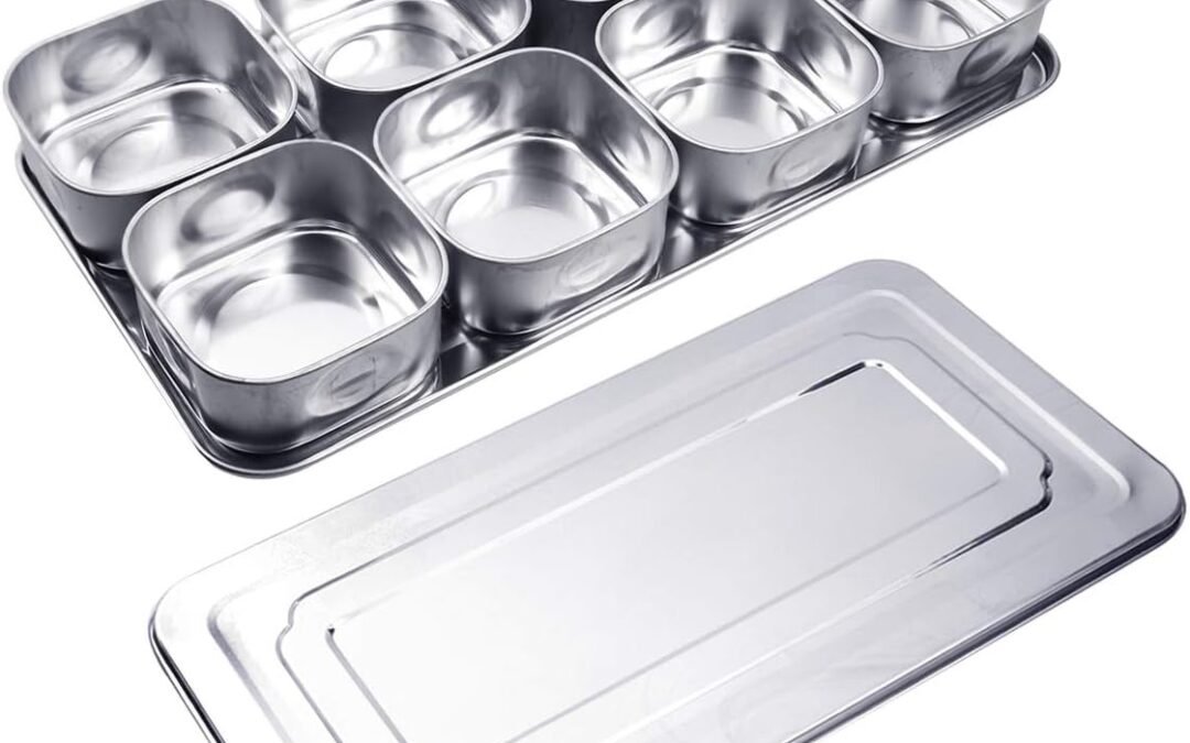Wholesale OEM ODM Seasoning Jars Stainless Steel Compartments Seasoning Box Spice Jars Kitchen Spice Storage Box Salt Sugar Pepper Condiment Container with Lid (8 Compartment) Factory & Supplier
