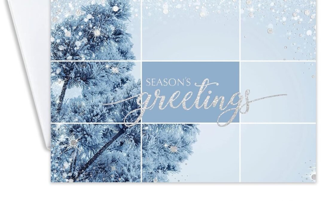 Wholesale OEM ODM Season’s Greetings Cards for Business & Family (Glimmering Wonderland) Bulk Card Set Pack of 25 Christmas Cards with Envelopes (5-5/8 x 7-7/8 inch) Great for Office, Work, Employees & Clients H1703 Factory & Supplier