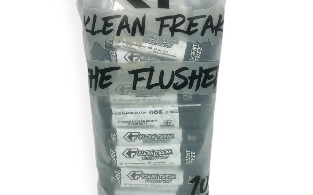 Wholesale OEM ODM THE KLEAN FREAK FLUSHER – 100 Pack FLUSHABLE WIPES Flushable Wipes For Adults & Kids Unscented/Scented – 100% BIODEGRADABLE Individual Wrapped Travel WET Wipe for Toilet – Scent Free Factory & Supplier