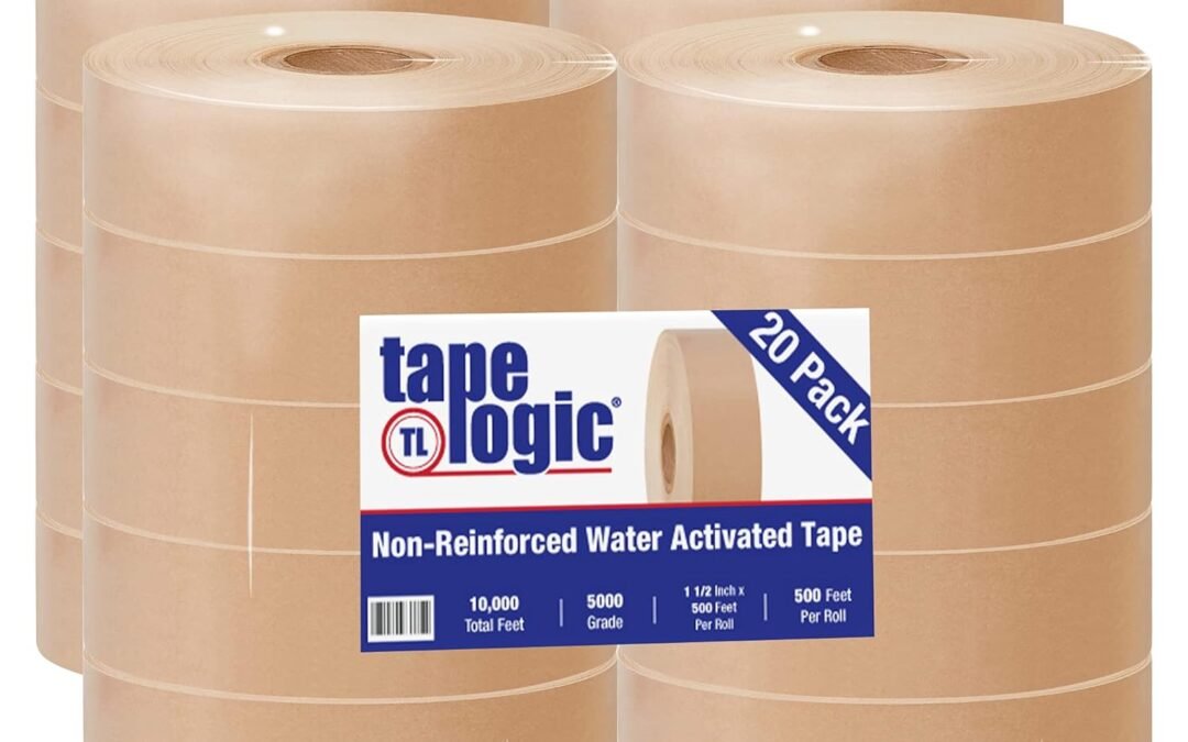 Wholesale OEM ODM Tape Logic (20 Rolls 1 1/2 Inch x 500 Feet, Non-Reinforced Gummed Kraft Packing Tape, Water Activated, for Shipping and Packaging Factory & Supplier