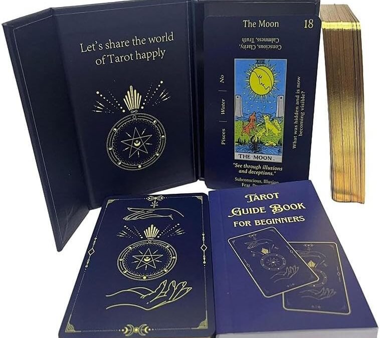 Wholesale OEM ODM Tarot Cards Deck with Guidebook,78 Classic Original Design Tarot Cards Deck with Meanings on Them,Gold Foil Cards for Beginners Decks Set,Durable Cards Decks with Guide Book Factory & Supplier