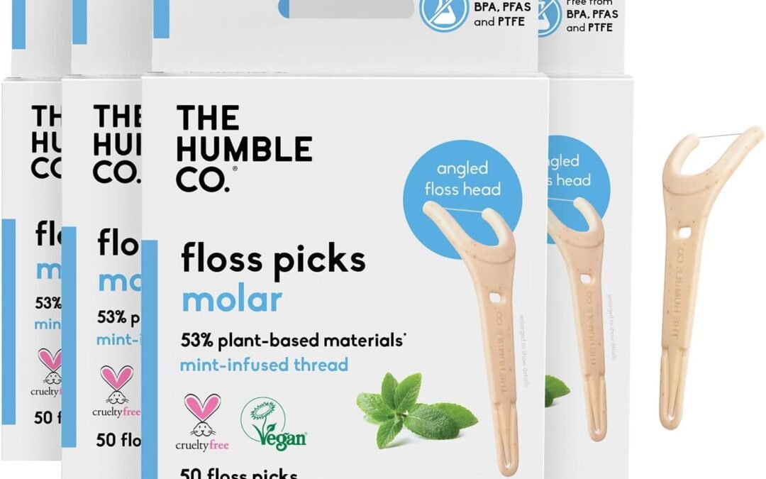 Wholesale OEM ODM The Humble Co. Floss Picks (200 Count) – Plant Based Dental Floss Picks with Grip Handle for Superior Oral Care, Dental Hygiene, and Gum Health, Cruelty Free Tooth Floss Picks (Mint) Factory & Supplier