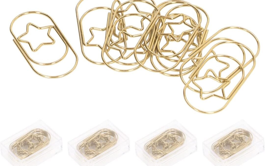 Wholesale OEM ODM Topyond Paper Clips, 40Pcs Medium Size Gold Paper Clips, Cute Star Style Rustproof Coated Metal Clips, Paper Clips for Paperwork Office School and Personal Use Factory & Supplier