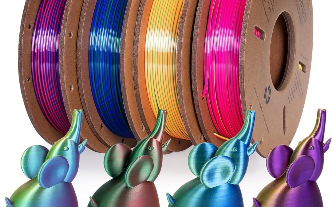 Wholesale OEM ODM Tri Color Silk PLA 3D Printer Filament Bundle 1.75mm Color Changing PLA Filament Multi Pack Bundle 4 Spool Each 250g (Multicolor: Red&Yellow&Blue; Red&Blue&Green; Red&Purple&Gold; Orange&Blue&Green) Factory & Supplier