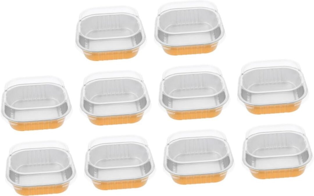 Wholesale OEM ODM Unomor 10Pcs Aluminum Foil Cake Containers with Lids Stackable Dessert Boxes Baking Tins for Picnics Parties and Oven Use Factory & Supplier