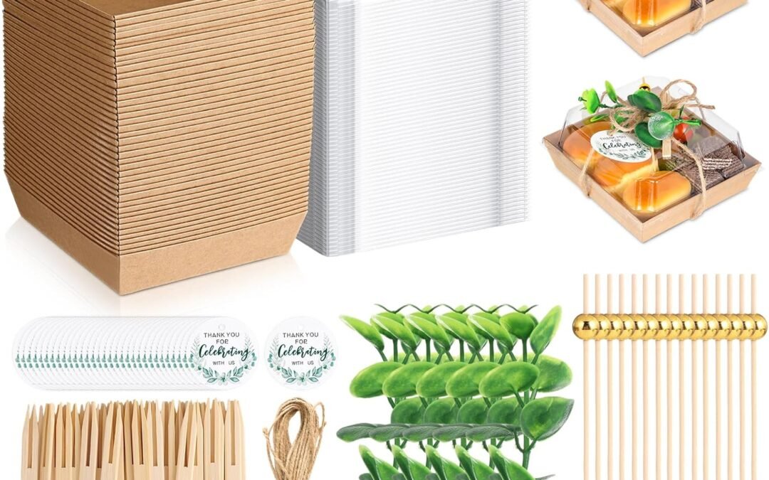 Wholesale OEM ODM VAIPI 50 Sets Charcuterie Boxes with Clear Lids, Wedding Cake Boxes for Guests Paper Disposable Food Containers with Thank You Cards, Eucalyptus Leaves and Toothpick for Party Bakery Sandwich Salad Factory & Supplier