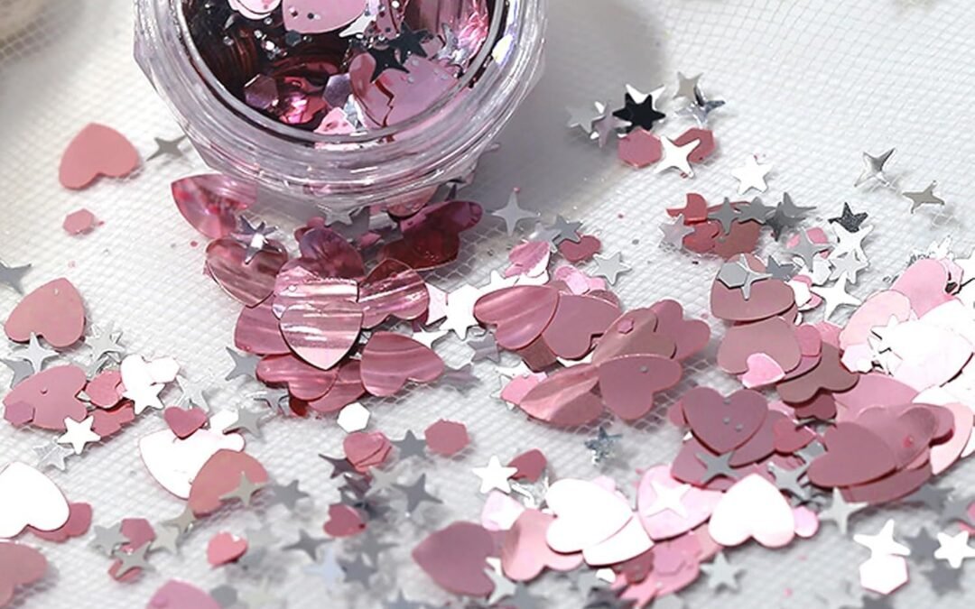 Wholesale OEM ODM Valentine’s Day Love Heart Nail Sequins Holographic Romantic Pink Heart Nail Flakes Design Nail Charms 3D Heart Star Nail Art Glitters Sequins for Women Manicure Makeup DIY Nail Decorations 2 Boxes Factory & Supplier