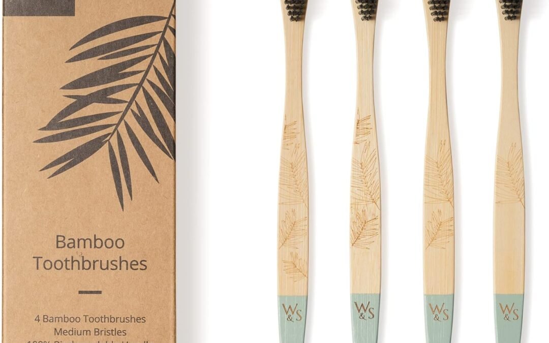 Wholesale OEM ODM Wild & Stone | Organic Bamboo Toothbrush | Four Different Pattens | Dupont Fibre Bristles | 100% Biodegradable Handle | Vegan Eco Friendly Bamboo Toothbrushes (Medium) Factory & Supplier
