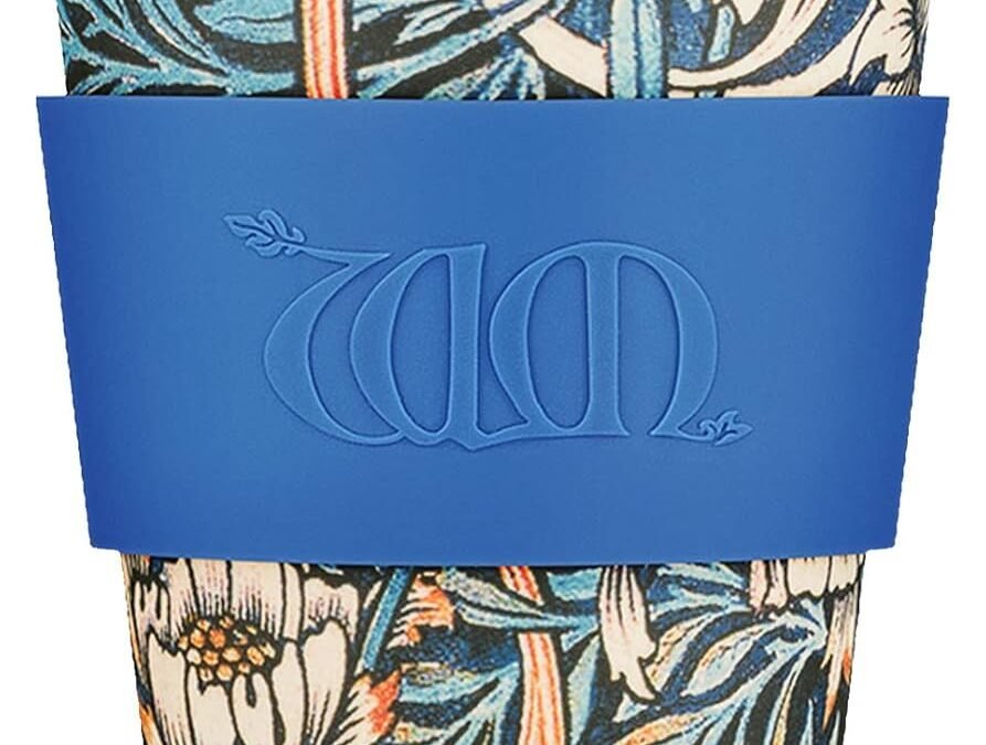 Wholesale OEM ODM William Morris Lily, 14oz Ecoffee Cup | Made with bamboo fibre, no-drip lid & dishwasher safe Factory & Supplier